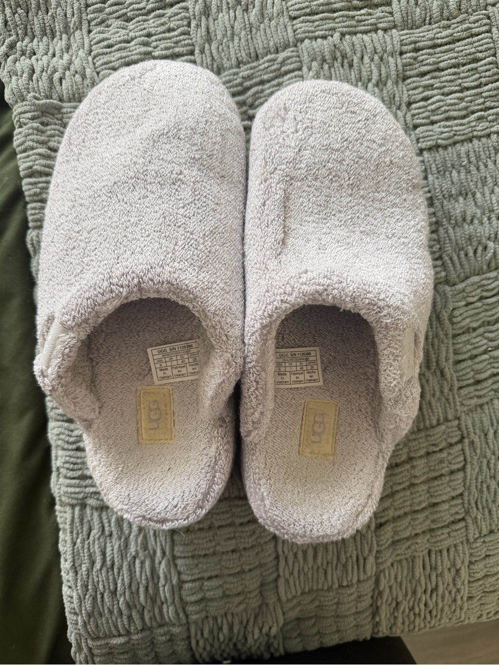 UGG Women's Cozy Terry Slip-On Slippers in Light Gray